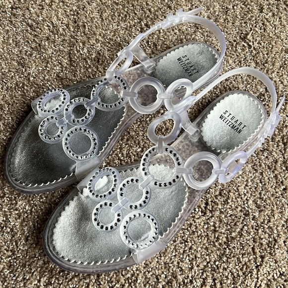 BRAND NEW Stuart Weitzman Rhinestone Jellies, Size 7 - Picture 3 of 6